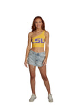 LSU Yellow One Shoulder Top