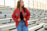 Ohio State OSU Buckeyes Satin Letterman Bomber Jacket