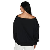 Ohio State OSU Buckeyes Black Off the Shoulder Sweatshirt