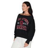 Ohio State OSU Buckeyes Black Off the Shoulder Sweatshirt