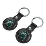 Michigan State University Spartans Insignia Black Airtag Holder 2-Pack