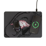 University of Arkansas Fayetteville Razorbacks Personalized Tilt 15-Watt Wireless Charger and Mouse Pad