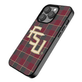 Florida State University Seminoles Athletic Wordmark Plaid MagSafe Compatible Phone Case for Apple iPhone