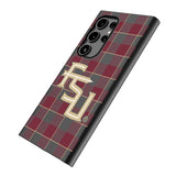 Florida State University Seminoles Athletic Wordmark Plaid MagSafe Compatible Phone Case for Samsung Galaxy