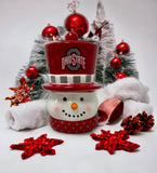 Ohio State Buckeyes Ceramic Snowman Candle