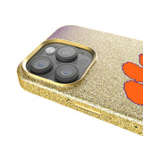 Clemson University Tigers Linen Bling Phone Case for Apple iPhone