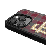 Florida State University Seminoles Athletic Wordmark Plaid MagSafe Compatible Phone Case for Apple iPhone