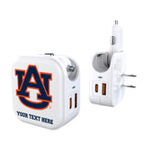 University of Auburn Tigers Personalized Insignia 2 in 1 USB Charger