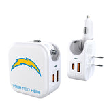 Los Angeles Chargers Personalized Insignia 2 in 1 USB Charger