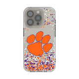 Clemson University Tigers Confetti Clear Phone Case