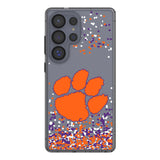 Clemson University Tigers Confetti Clear Phone Case