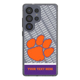 Clemson University Tigers Personalized EndZone Plus Clear Phone Case for Samsung Galaxy