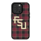 Florida State University Seminoles Athletic Wordmark Plaid MagSafe Compatible Phone Case for Apple iPhone