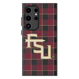 Florida State University Seminoles Athletic Wordmark Plaid MagSafe Compatible Phone Case for Samsung Galaxy