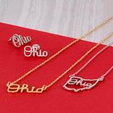 Ohio State Script Ohio 18K Gold Plated Necklace