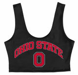 Ohio State OSU Buckeyes Black Crop Tank Top