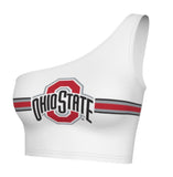 Ohio State OSU Buckeyes White Shoulder Top