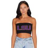 LSU Black Bandeau Top