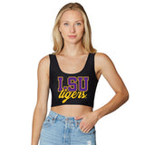 LSU Black Crop Tank Top