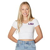 LSU White Babydoll Tee