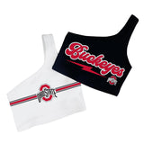 Ohio State OSU Buckeyes Lightning Black Shoulder Top