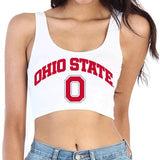 Ohio State OSU Buckeyes White Crop Tank Top