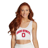 Ohio State OSU Buckeyes White Crop Tank Top