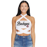 Ohio State OSU Buckeyes White Multi Way Bandeau Top