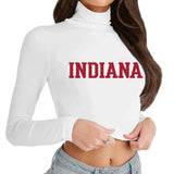 Indiana Hoosiers White Mock Neck Top
