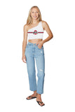Ohio State OSU Buckeyes White Shoulder Top