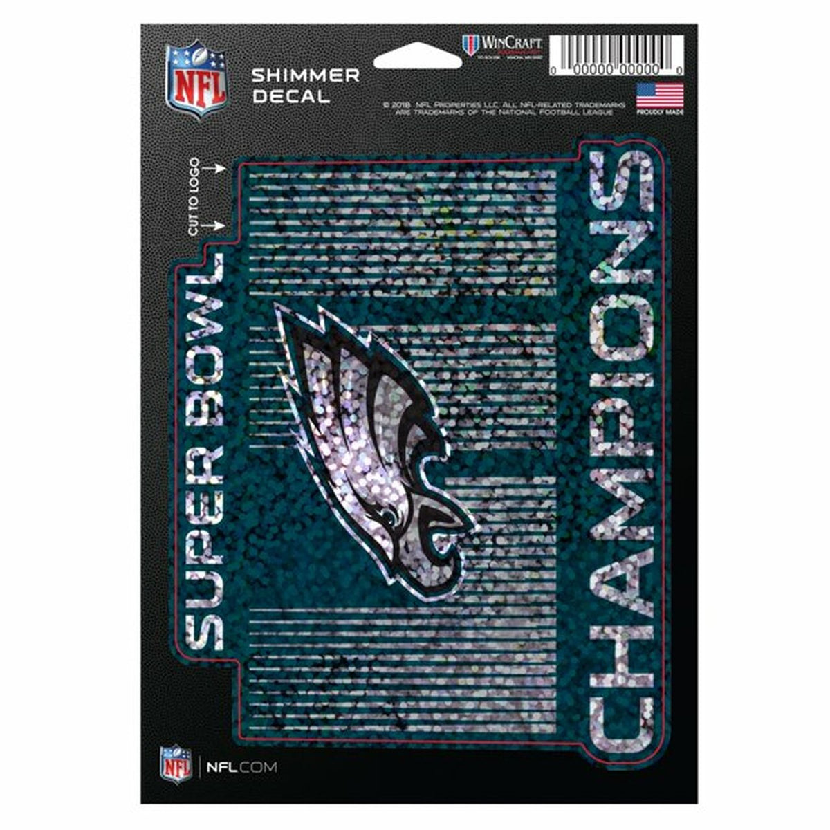 Philadelphia Eagles Super Bowl LII Champions 5" x 7" Shimmer Decal ...