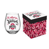 Ohio State Buckeyes 17oz. Boxed Stemless Wine Glass