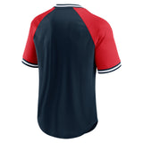 Men's Fanatics Navy/Red New England Patriots Hashmark Raglan-T-Shirt
