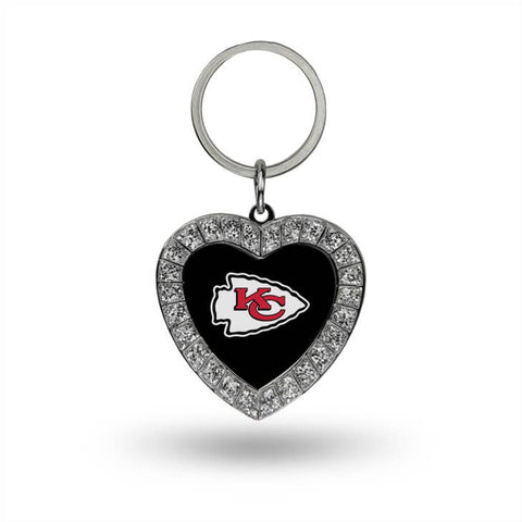 Kansas City Chiefs Rhinestone Heart Keychain