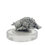 University of Arkansas Heritage Decanter with 3D Top Razorbacks  and 2 Glasses with Chest Box