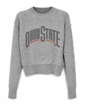 Ohio State Black Curve Gray Crewneck  Long Sleeve Sweater
