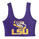 LSU Purple Crop Tank Top