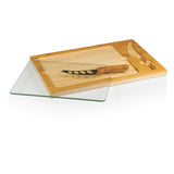 Denver Broncos Football Field - Icon Glass Top Cutting Board & Knife Set