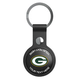 Green Bay Packers Personalized Insignia Black Airtag Holder