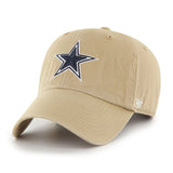 Men's '47 Khaki Dallas Cowboys Primary Clean Up Adjustable Hat