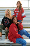 Ohio State OSU Buckeyes Satin Letterman Bomber Jacket