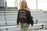Ohio State OSU Buckeyes Black Off the Shoulder Sweatshirt