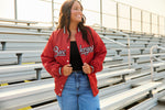Ohio State OSU Buckeyes Satin Letterman Bomber Jacket