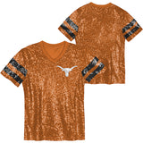 Outerstuff Girls' Texas Longhorns KC Glam Sequined Graphic T-shirt