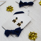 Michigan Wolverine Earrings Crystal Drop 18K Gold Finish