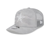 Dallas Cowboys New Era Adventure Camo Trucker 9SEVENTY Stretch-Snap Adjustable Hat - Gray