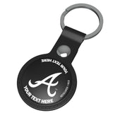 Atlanta Braves Personalized Insignia Black Airtag Holder