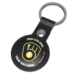 Milwaukee Brewers Personalized Insignia Black Airtag Holder