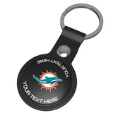 Miami Dolphins Personalized Insignia Black Airtag Holder