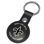 New Orleans Saints Personalized Insignia Black Airtag Holder